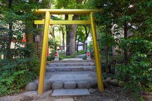 een traditioneel poort Bij Japans altaar foto