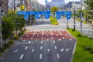 een leeg miniatuur stedelijk straat in tokyo foto