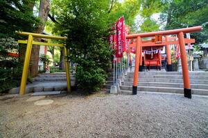 een traditioneel poort Bij Japans altaar foto