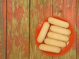 koekjes op de houten achtergrond foto