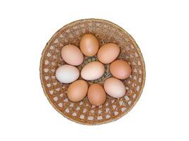 Koken eieren Aan wit achtergrond foto