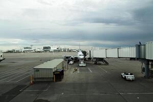 denver, co, 2014 - reclame Jet Bij terminal Internationale luchthaven foto