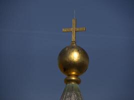 brunelleschi koepel antenne visie van Giotto toren detail in de buurt kathedraal de kerstman Maria dei fiori Italië foto