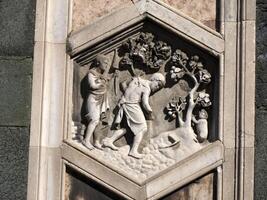 Florence Giotto toren detail in de buurt kathedraal de kerstman Maria dei fiori, brunelleschi koepel Italië foto