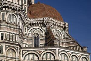 Florence kathedraal de kerstman Maria dei fiori Italië - detail van beeldhouwwerk foto