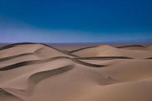 een zand duin van Sahara woestijn Bij mhamid el gizlane in Marokko telefoto schot foto