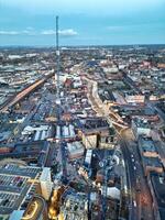 stad centrum gebouwen van Birmingham centraal stad van Engeland Verenigde koninkrijk gedurende zonsondergang. maart 30e, 2024 foto