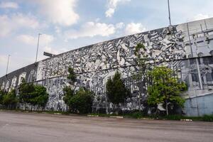mooi muur kunst door de Korintiërs stadion. sao paulus, Brazilië. maart 13 2024. foto