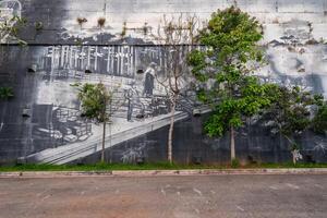 mooi muur kunst door de Korintiërs stadion. sao paulus, Brazilië. maart 13 2024. foto