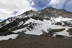 visie van bergen in de Andes berg reeks in de buurt portillo in zomer foto