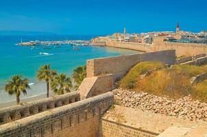 stadsgezicht van acre , oke, een oude haven stad in Israël. foto