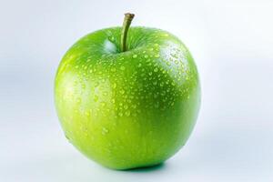 ai gegenereerd scherp groen appel geïsoleerd Aan wit achtergrond foto