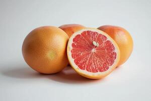 ai gegenereerd rijp grapefruit geïsoleerd Aan wit achtergrond foto