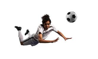 Amerikaans voetbal speler schopt de voetbal bal klaar naar de bij elkaar passen foto
