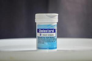 een pakket van cholesterol test stroken foto