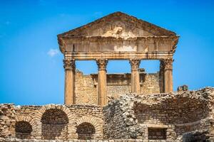 dougga, Romeins ruïnes een UNESCO wereld erfgoed plaats in Tunesië foto