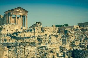 dougga, Romeins ruïnes een UNESCO wereld erfgoed plaats in Tunesië foto