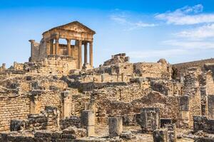 dougga Romeins ruïnes een UNESCO wereld erfgoed plaats in Tunesië foto