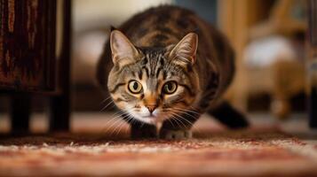 ai gegenereerd portret kat kat is een schattig kat en een grappig, goedgehumeurd.ze kijken schattig en zijn mooi zo huisdieren, gemakkelijk naar verhogen net zo huisdieren.it is een speels, aanhankelijk huisdier en is een favoriete van de verzorgers. foto