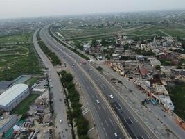 antenne visie van verdediging hoofd vierkant, een klein stad- in lahore Pakistan. foto