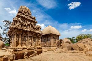 vijf ratha's. Mahabalipuram, tamil nadu, zuiden Indië foto