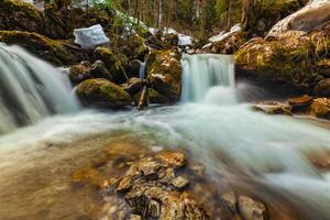 cascade van sibli wasserval. rottach ernstig, Beieren, Duitsland foto