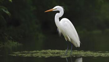 ai gegenereerd Super goed wit zilverreiger vogel voorraad foto, zilverreiger vogel fotografie.wildlife fotografie, foto