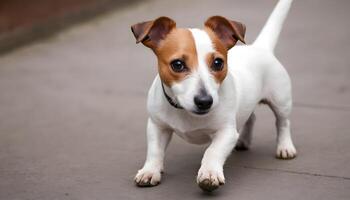 dapper jack Russell terriër in natuur, hond fotografie foto