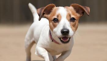 dapper jack Russell terriër in natuur, hond fotografie foto