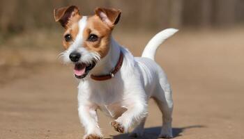 dapper jack Russell terriër in natuur, hond fotografie foto