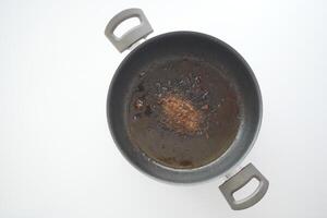 gebruikt Koken olie in frituren pan. foto