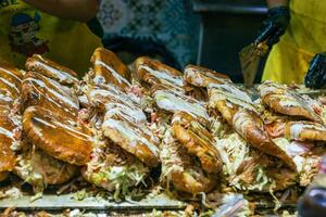 belegd broodje staan in guadalajara, Mexico. snel voedsel stellage. foto