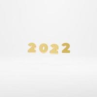 nieuwjaar 2022. conceptuele afbeelding. geïsoleerd op kleur achtergrond. 3D render foto