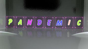 pandemisch samengesteld met gekleurde karton brieven foto