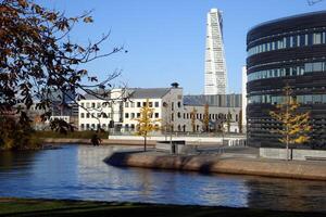 de modern centrum en de historisch centrum van de stad. foto