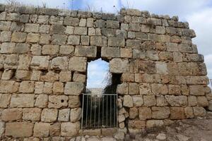 02 12 2024 Haifa Israël. jaja is de ruïnes van een kruisvaarder en Ottomaanse tijdperk vesting in western Galilea, Israël. foto