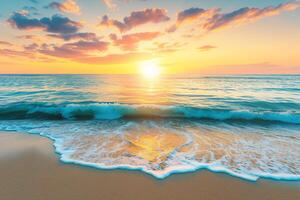 foto mooi zonsondergang Aan de strand foto net zo een achtergrond