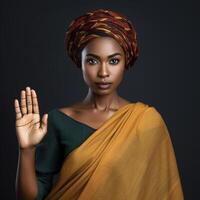foto hou op het Afrikaanse vrouw met donker glad