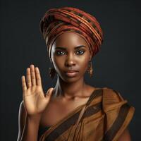 foto hou op het Afrikaanse vrouw met donker glad