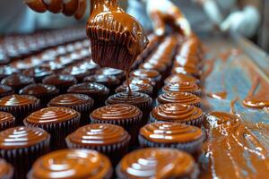 een chef maakt heerlijk desserts professioneel reclame voedsel fotografie foto