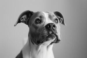 portret van een pit stier hond. foto