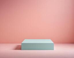 minimalistische pastel podium Aan zacht achtergrond Product Scherm staan foto