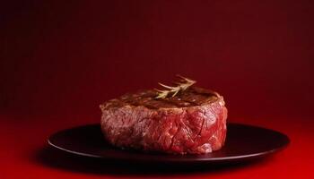 rooster donker voedsel gebakken rundvlees rauw rood achtergrond top steak vlees foto