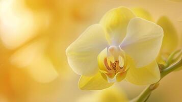 betoverend wereld van flora, een delicaat gekleurde orchidee in vol bloeien foto