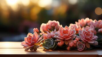 cactus sappig woestijn fabriek Aan tafel warm zon licht huis decoratie foto