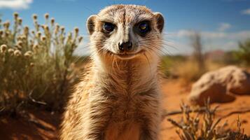 meerkat dier weide natuur Woud foto