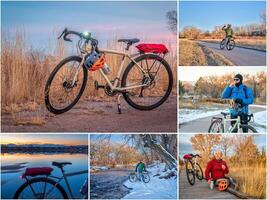 rijden een toeren of grind fiets Aan trails in Colorado foto