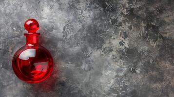 de rood toverdrank fles van de midden- leeftijden, glas fles. gegenereerd door kunstmatig intelligentie. foto