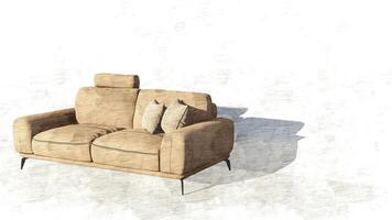 3d renderen sofa foto