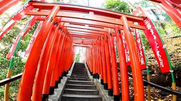 de nadering naar inari altaar. sanno inari heiligdom.sanno inari altaar, een altaar in de terrein van sanno hoi altaar, een altaar in nagatacho, Tokio, Japan foto